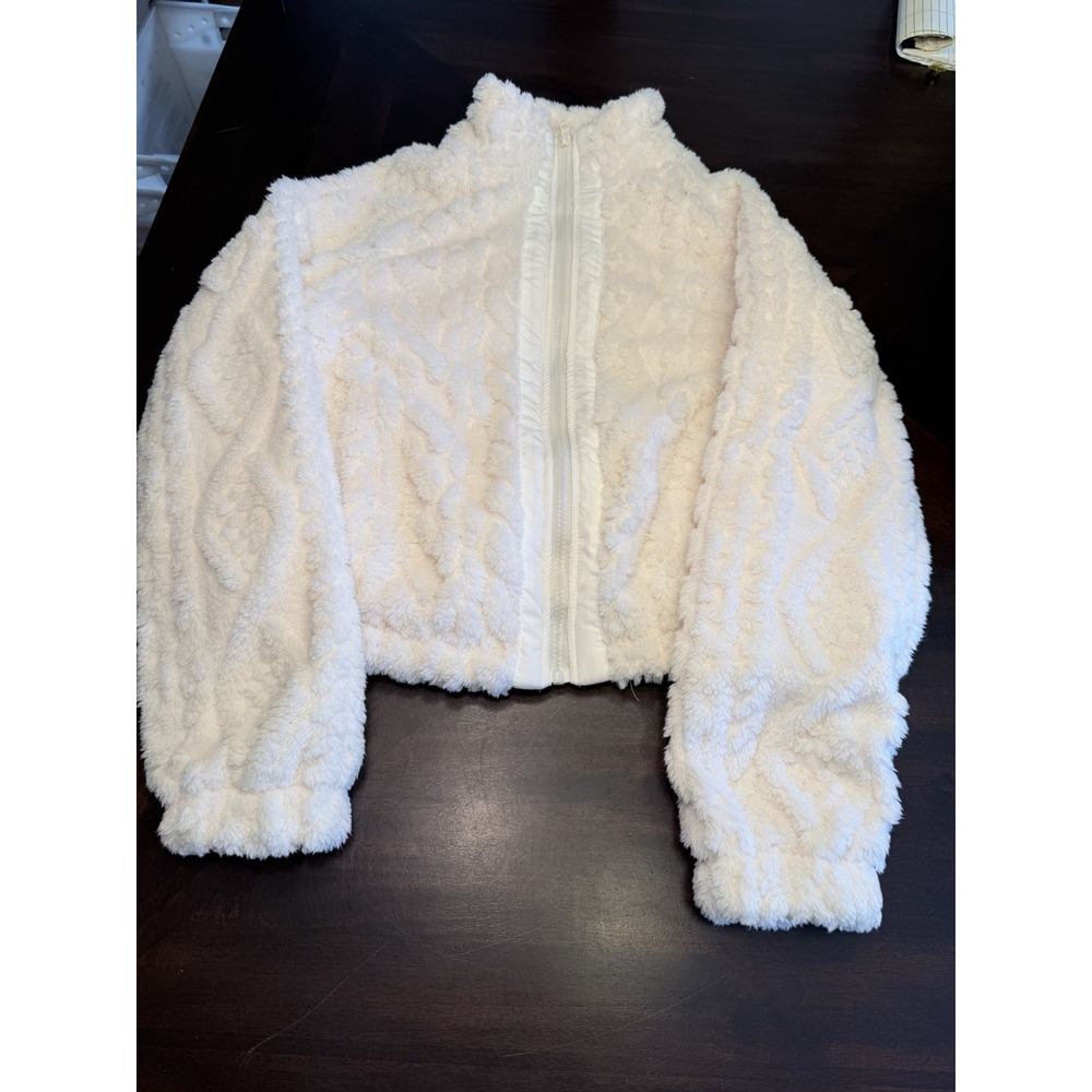 Ultra Flirt Cream Sherpa fleece Jacket coat medium
